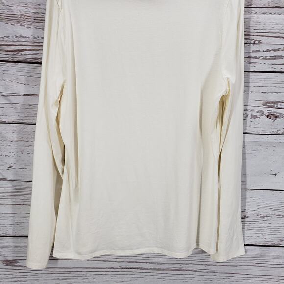 Garnet Hill Ivory Knit Turtle Neck Organic Pima Cotton Blend Sweater XL - Picture 11 of 11